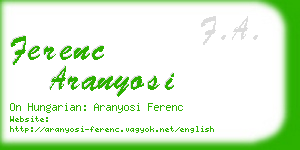 ferenc aranyosi business card